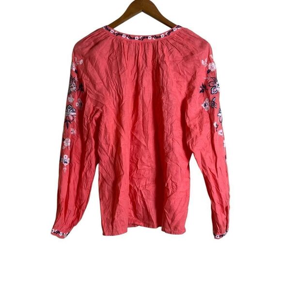 Charter club 100% linen embroidered blouse - Picture 7 of 9